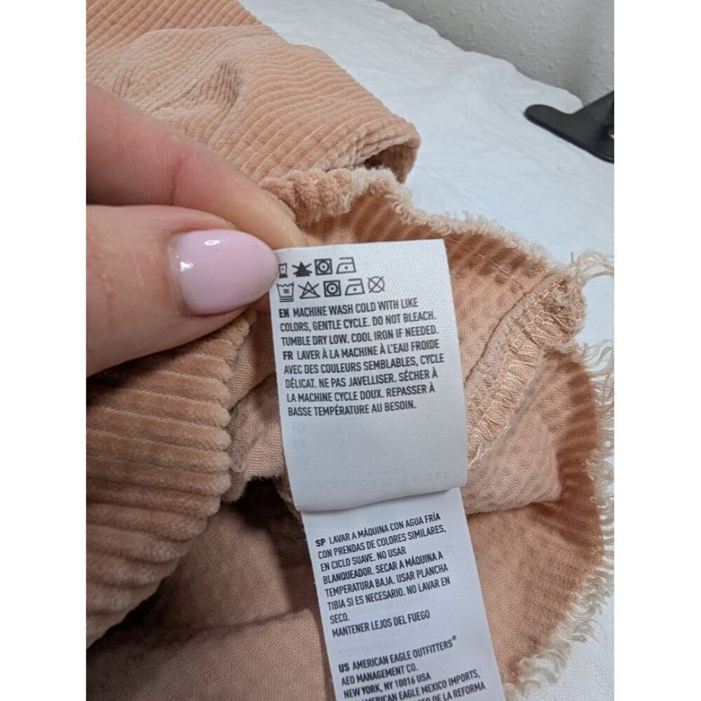 AE American Eagle Cropped Corduroy Oversized Shirt Jacket Womens Size Large T8 - Picture 5 of 8